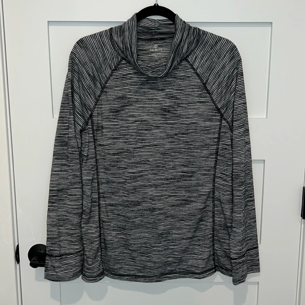 Talbots Turtleneck Striped Long Sleeve Shirt - Picture 2 of 10